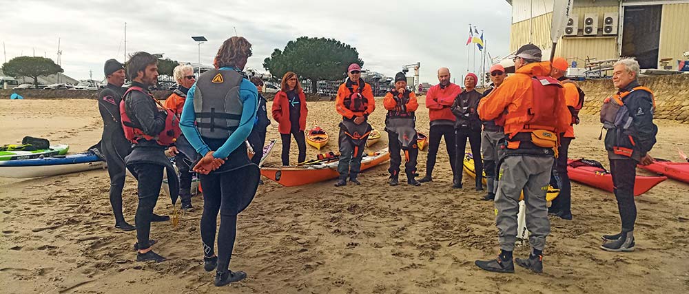 séance sécurité kayak en mer